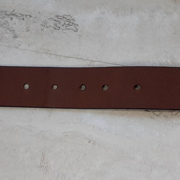 Fossil Leather Belt Solid Brass Buckle With Studs Size Large Shades of Brown - Picture 5 of 8